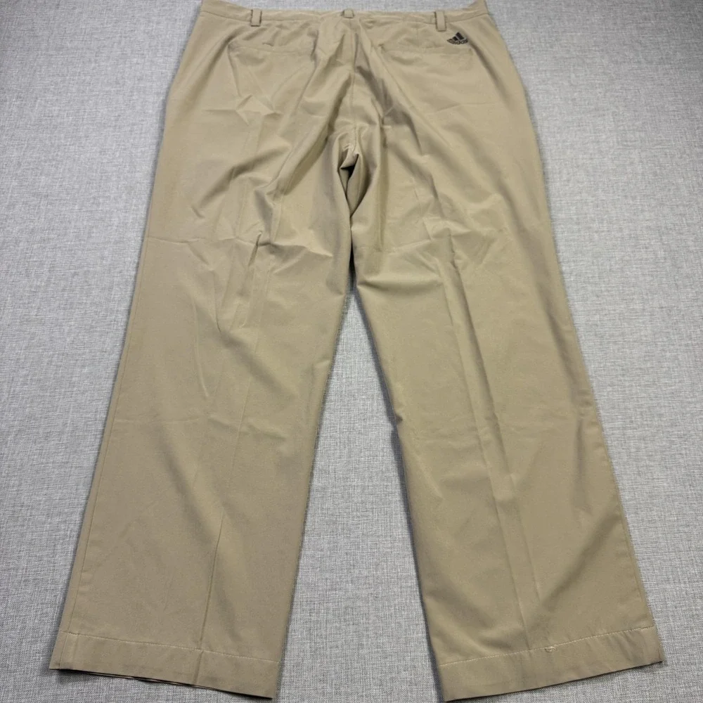 Adidas Golf Chino Pants Mens 36x28 Beige Microfiber Stretch Pockets Flat Front